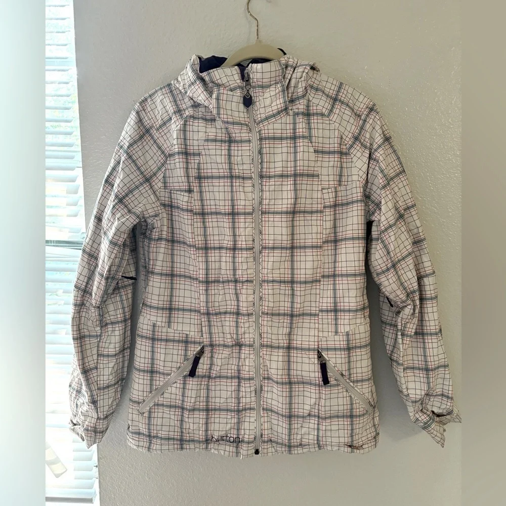 Burton collection Multicolor Plaid Hooded Jacket impermeable